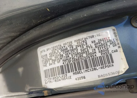 2003 Toyota Avalon Xls from USA, damaged, VIN 4T1BF28B83U326954